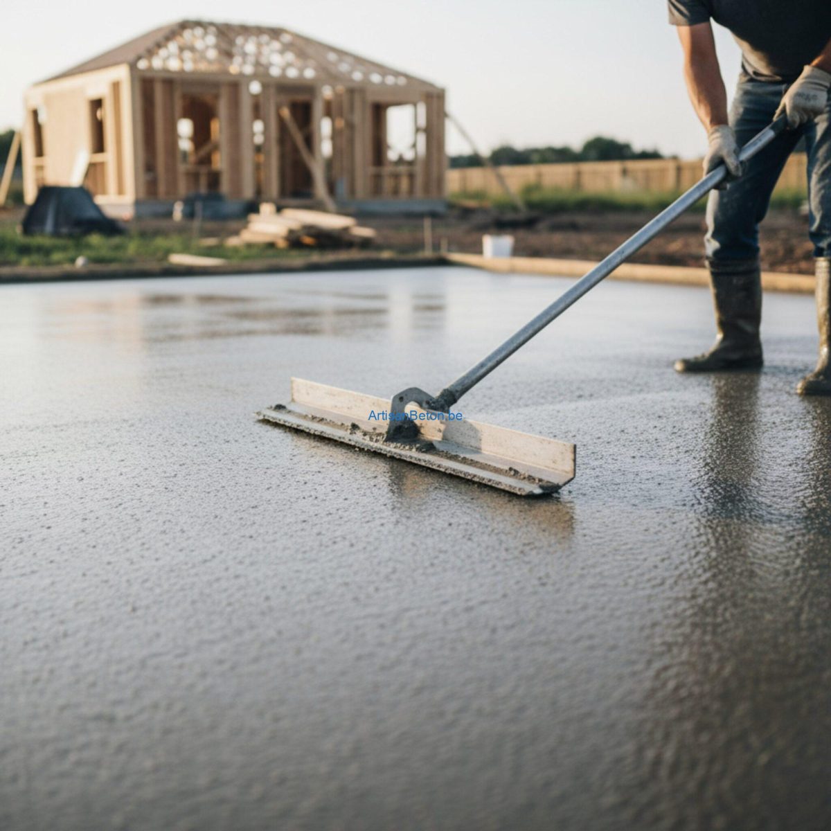 Comment lisser du béton fraîchement coulé?