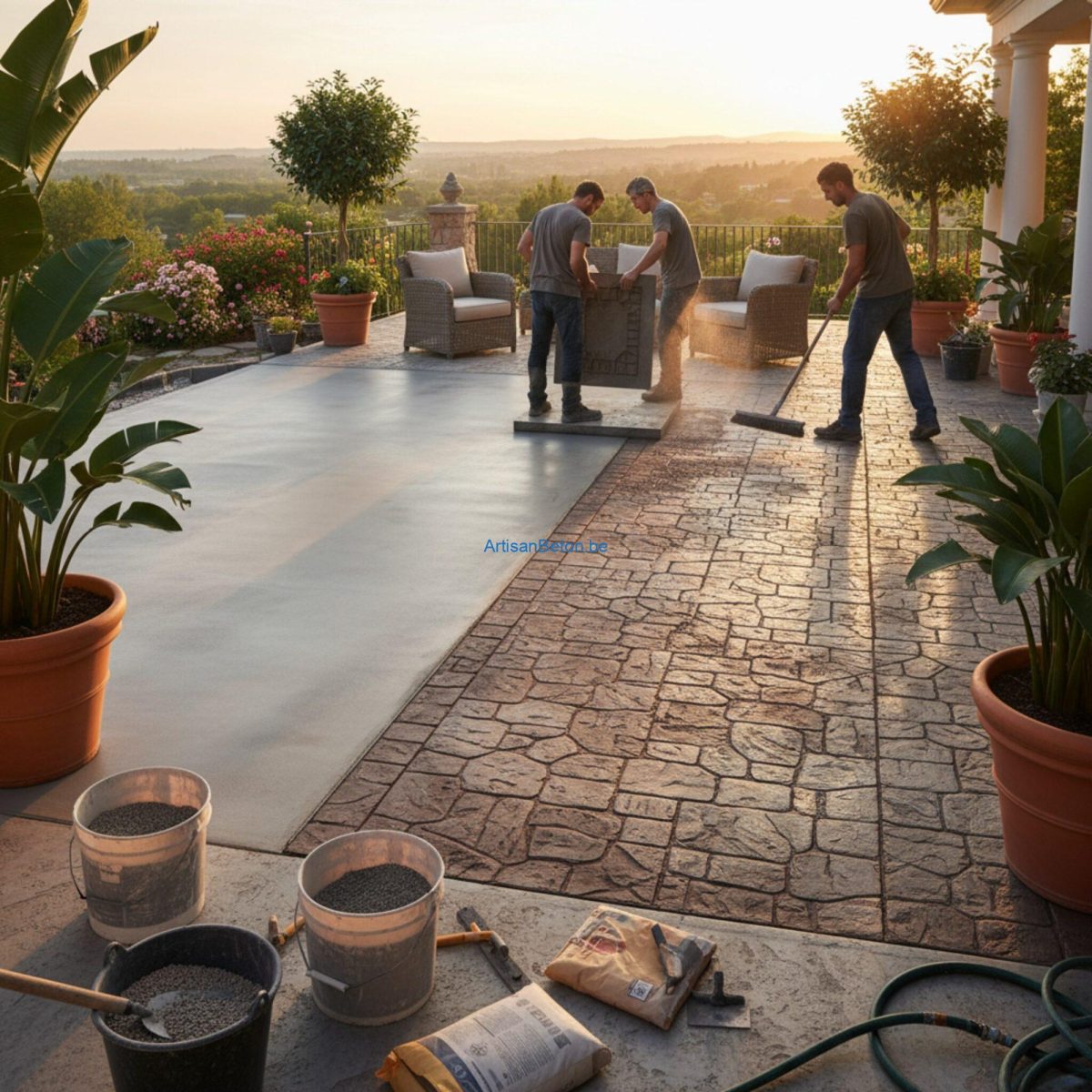 Comment poser du béton décoratif sur une terrasse?
