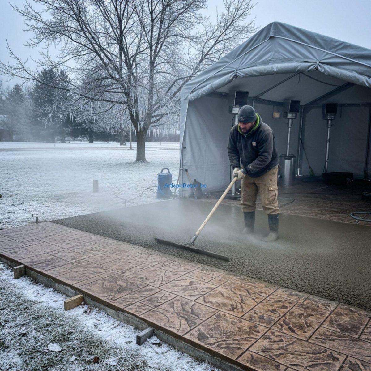 Peut-on couler du béton imprimé par temps froid?