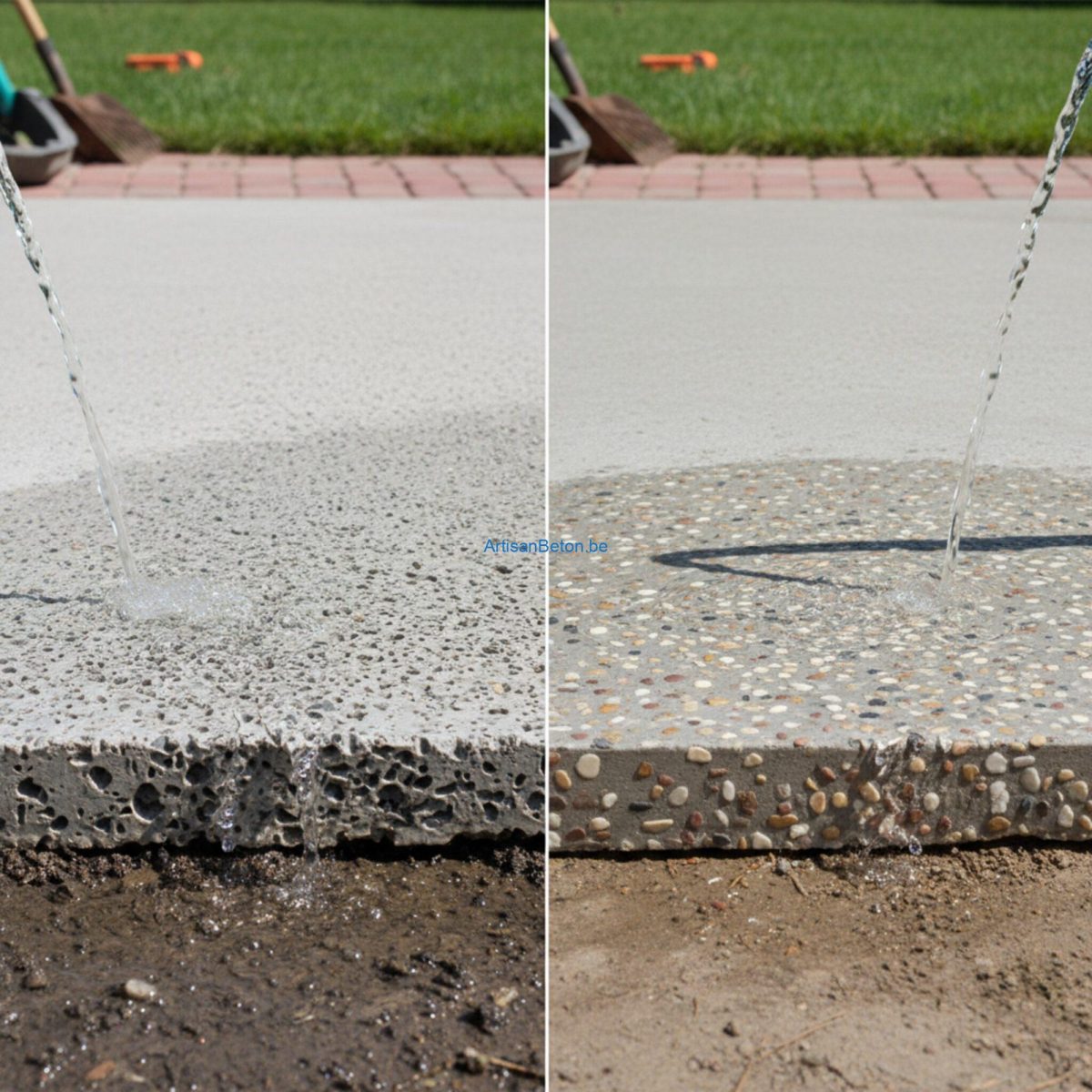 Quelle est la différence entre béton drainant et béton désactivé?