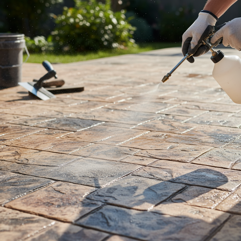 Comment appliquer un démoulant sur béton imprimé?