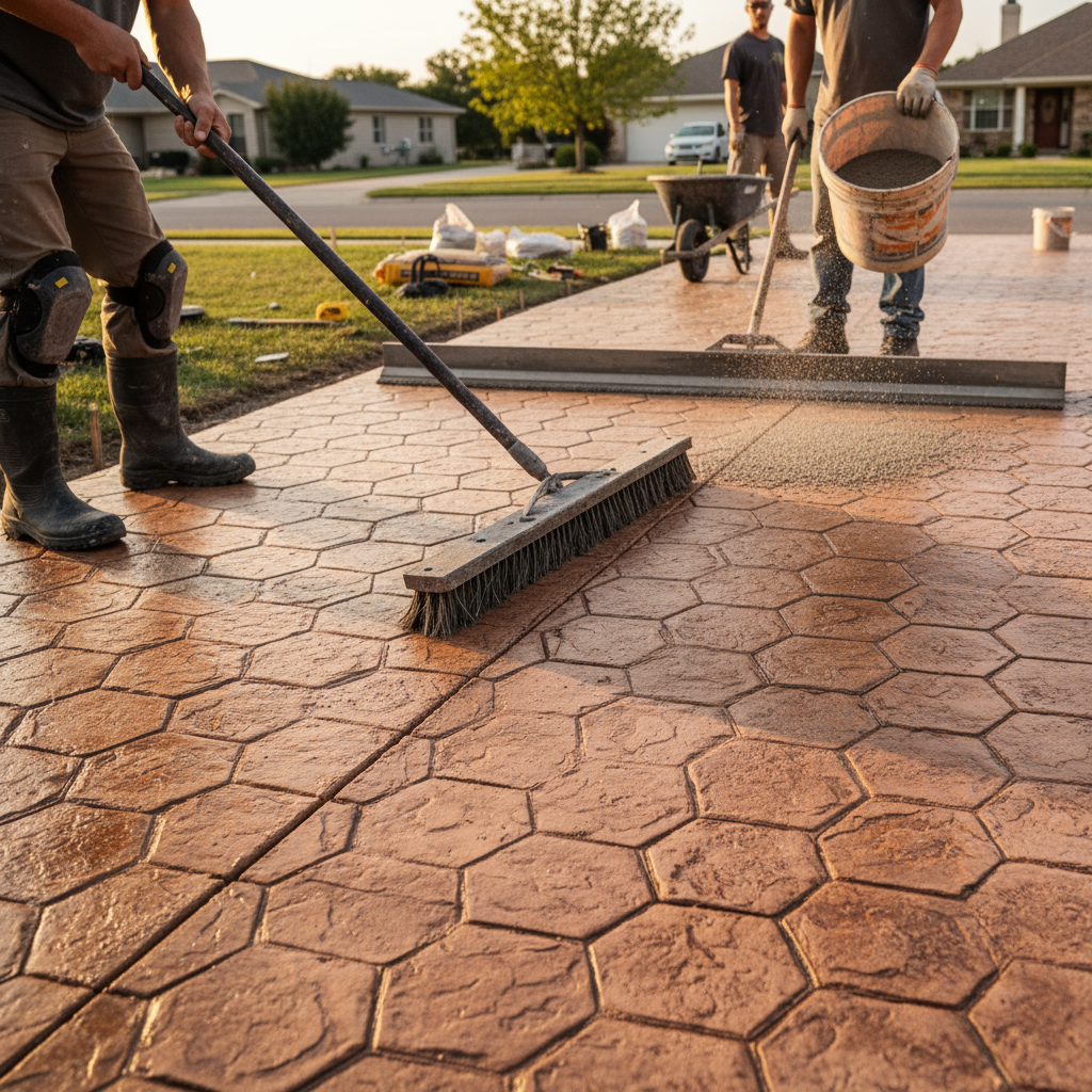 Comment poser un béton imprimé antidérapant?