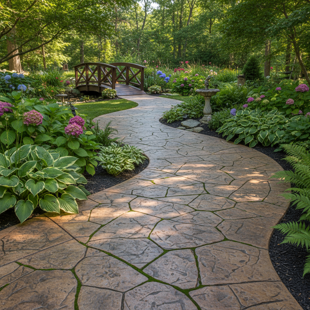 Peut-on utiliser du béton imprimé pour une allée de jardin?