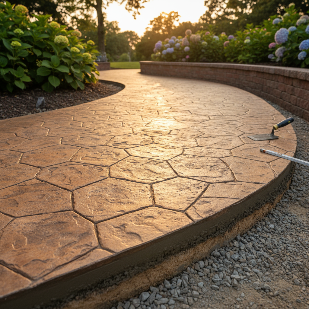 Quelle épaisseur pour du béton imprimé piéton?