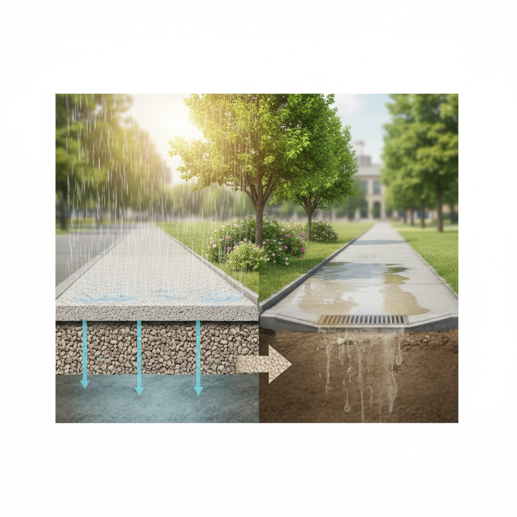 Quels sont les avantages du béton drainant pour la gestion des eaux pluviales?