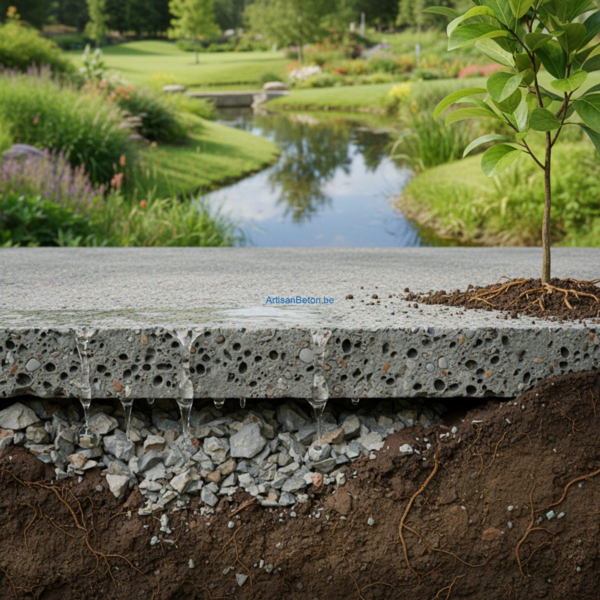 Quels sont les avantages écologiques du béton drainant?