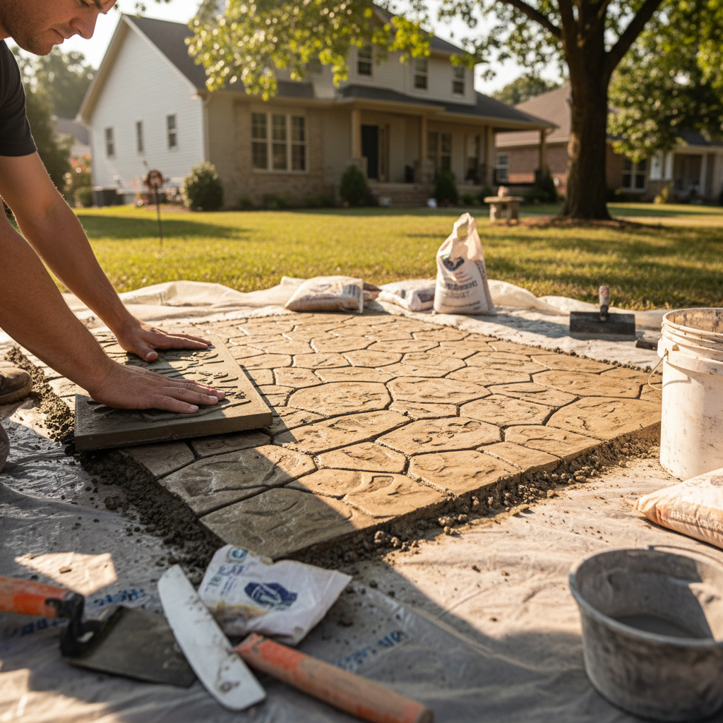 Comment faire un béton imprimé effet pierre?