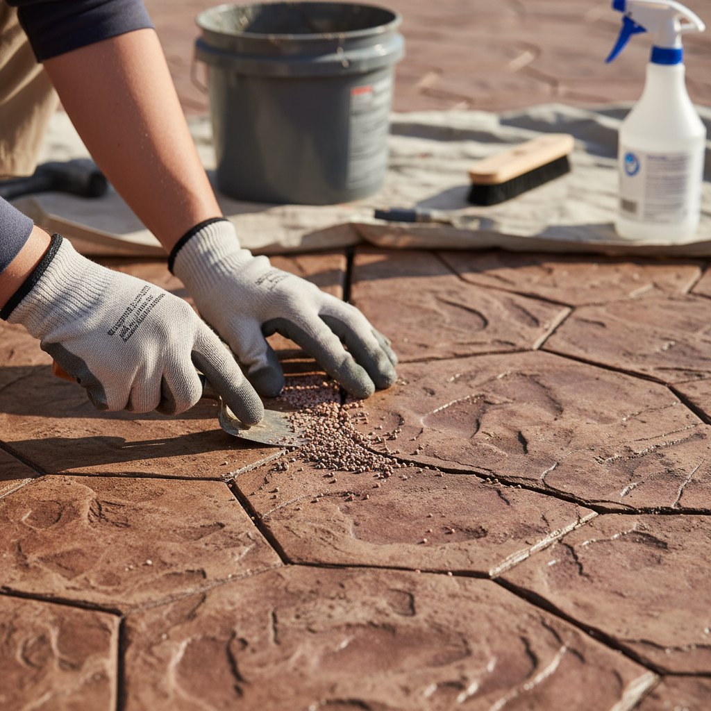 Comment réparer un béton imprimé fissuré?