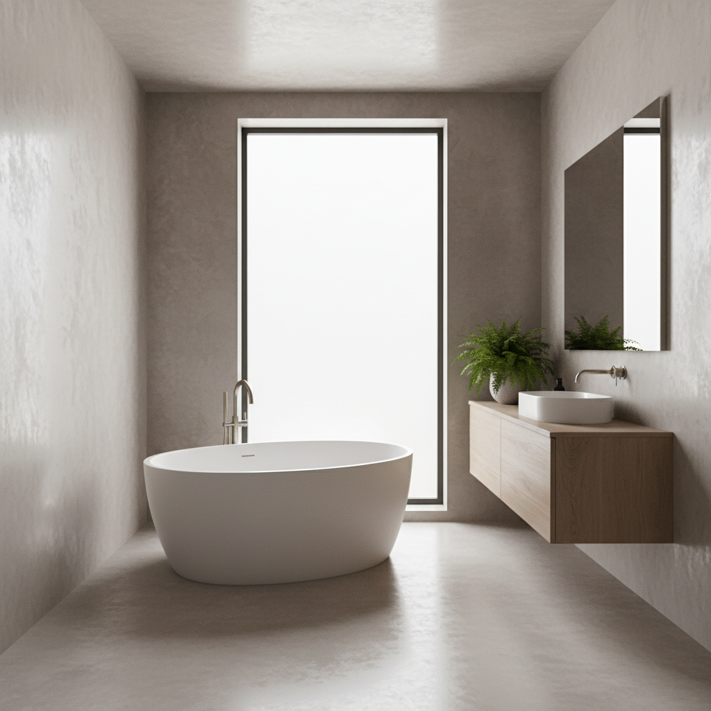 Peut-on poser un béton lisse dans une salle de bain?