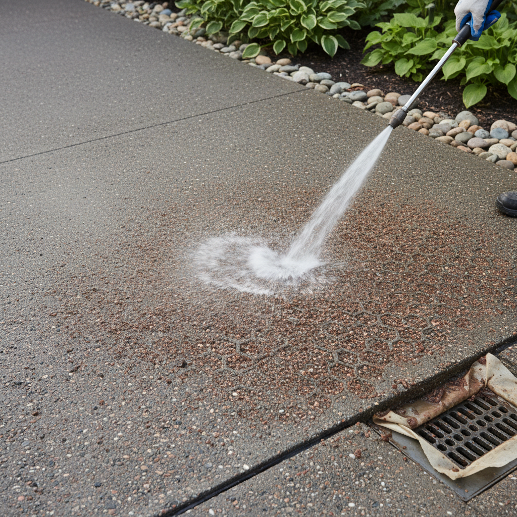 Comment rénover du béton drainant obstrué par des sédiments?