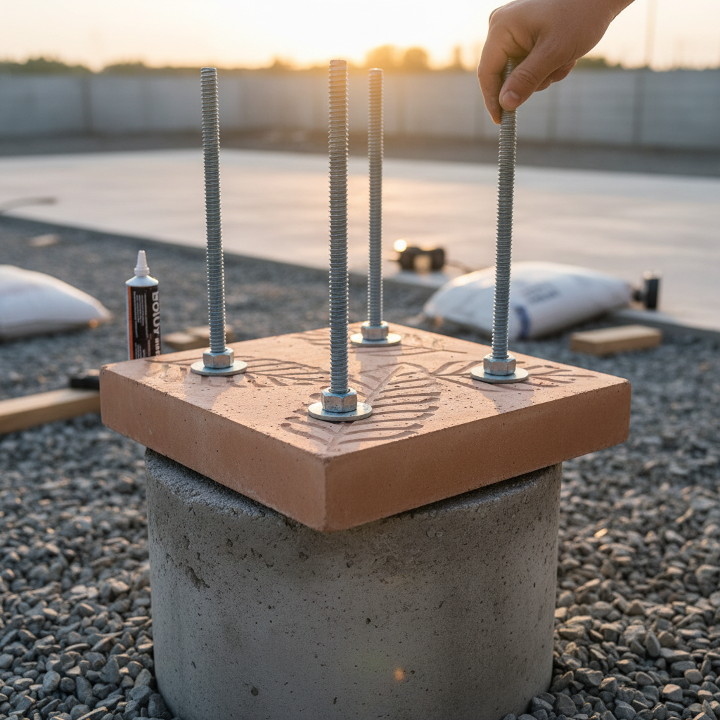 Comment ancrer un béton décoratif sur un plot en béton? Comment ancrer un béton décoratif sur un plot en béton?