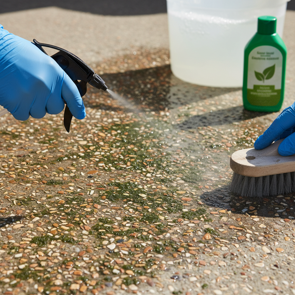 Comment désinfecter un béton désactivé envahi par les algues? Comment désinfecter un béton désactivé envahi par les algues?