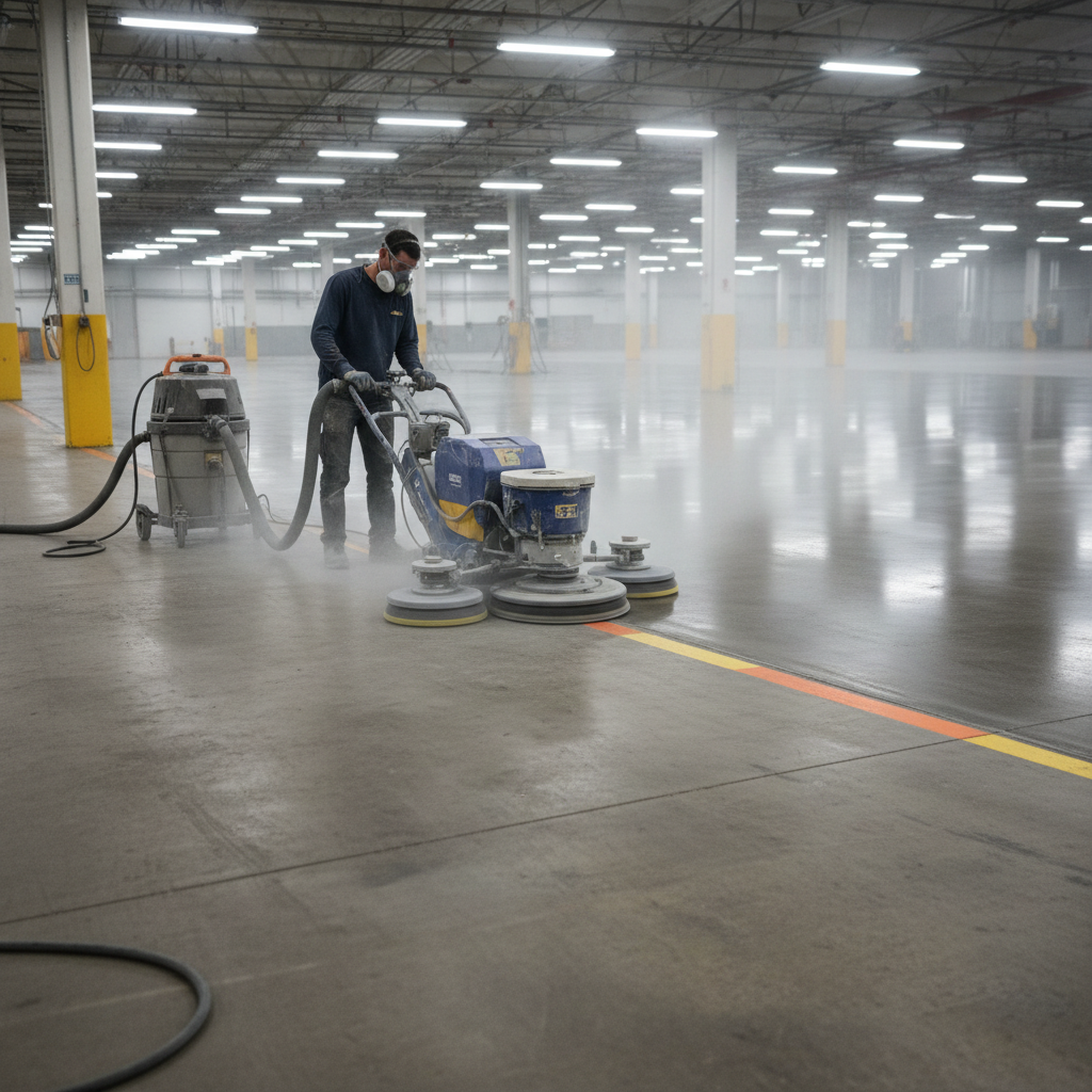 Comment lustrer du béton lissé à sec?