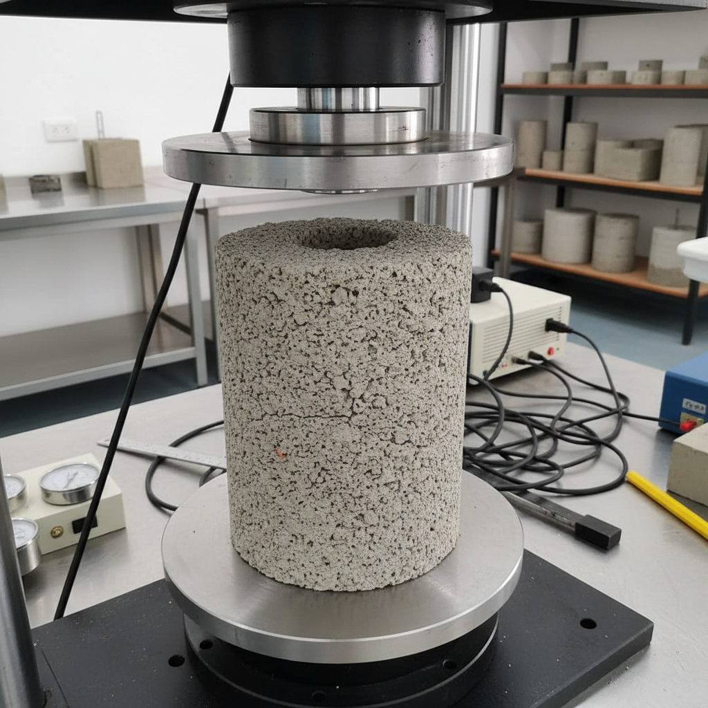 Comment tester la résistance à la compression d’un béton drainant?