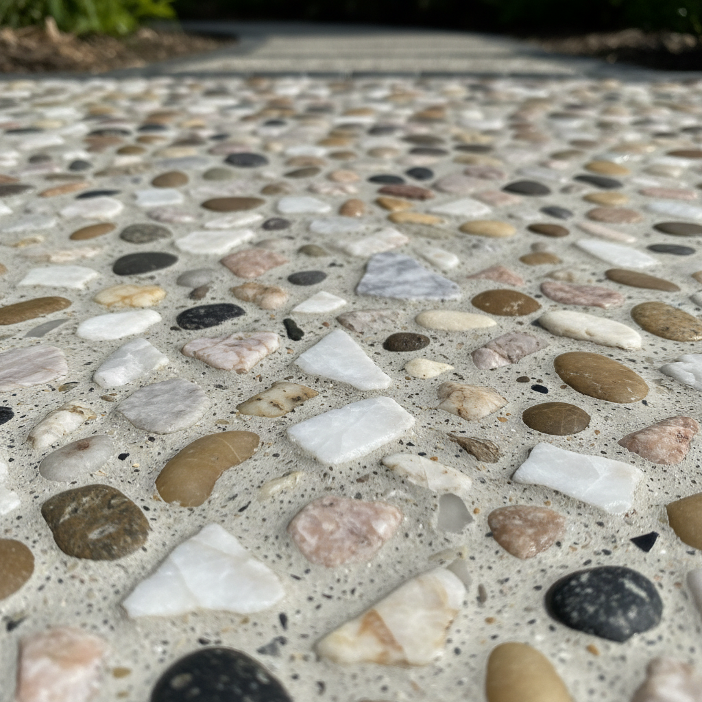 Le béton désactivé intègre-t-il des copeaux de marbre? Le béton désactivé intègre-t-il des copeaux de marbre?