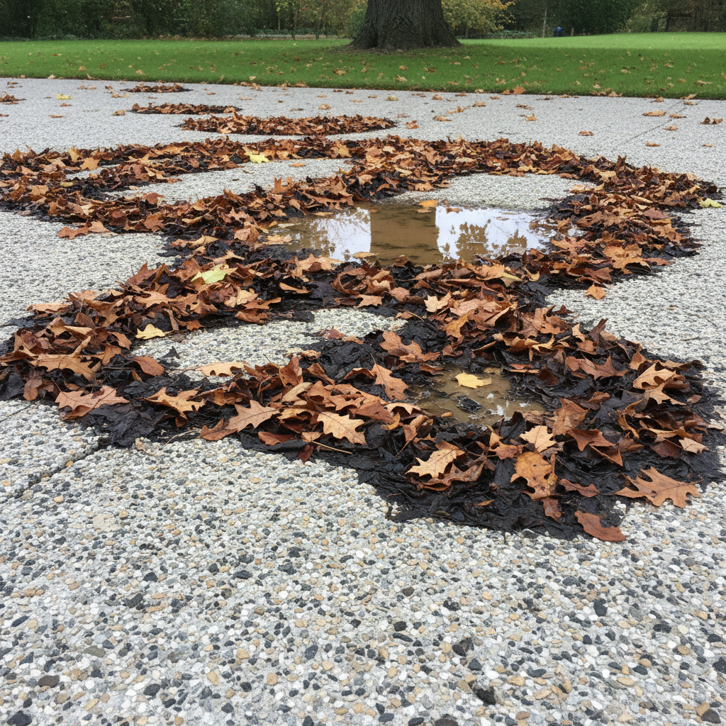 Le béton drainant gère-t-il les feuilles mortes compactées?