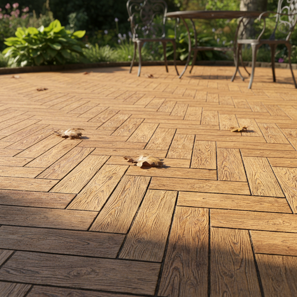 Le béton imprimé imite-t-il le parquet en chêne?