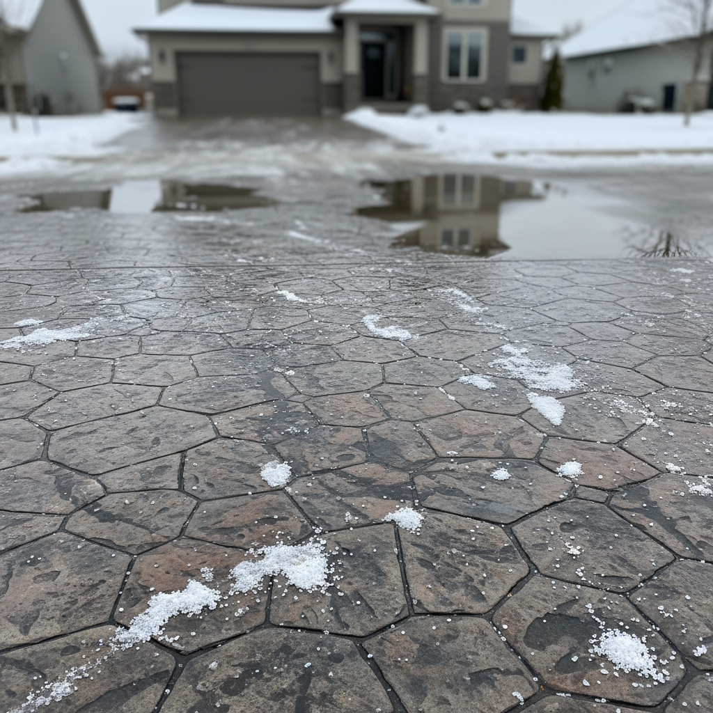 Le béton imprimé résiste-t-il au sel de déneigement? Le béton imprimé résiste-t-il au sel de déneigement?