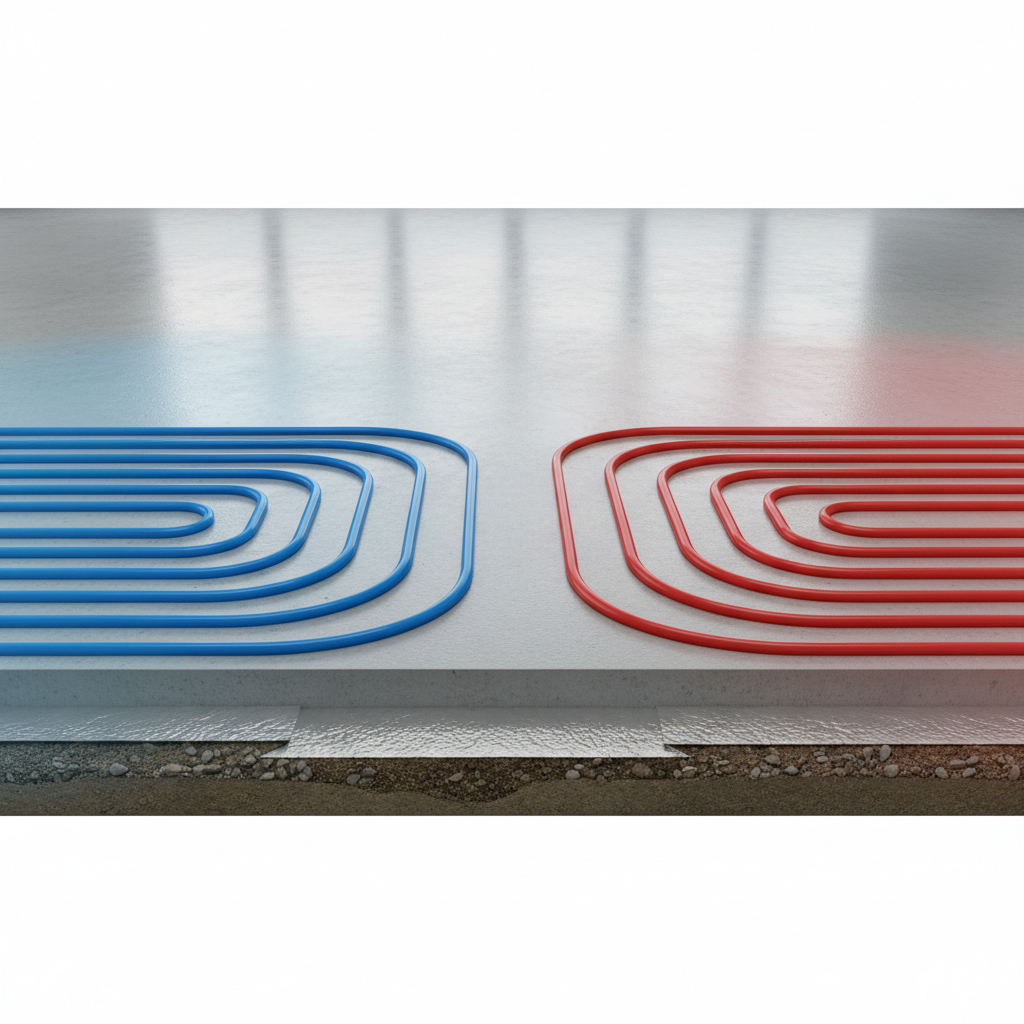 Le béton lisse supporte-t-il un plancher chauffant réversible?