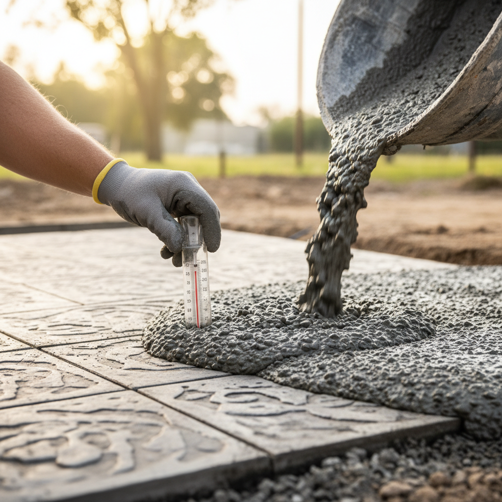Quelle est la température idéale pour couler du béton imprimé? Quelle est la température idéale pour couler du béton imprimé?