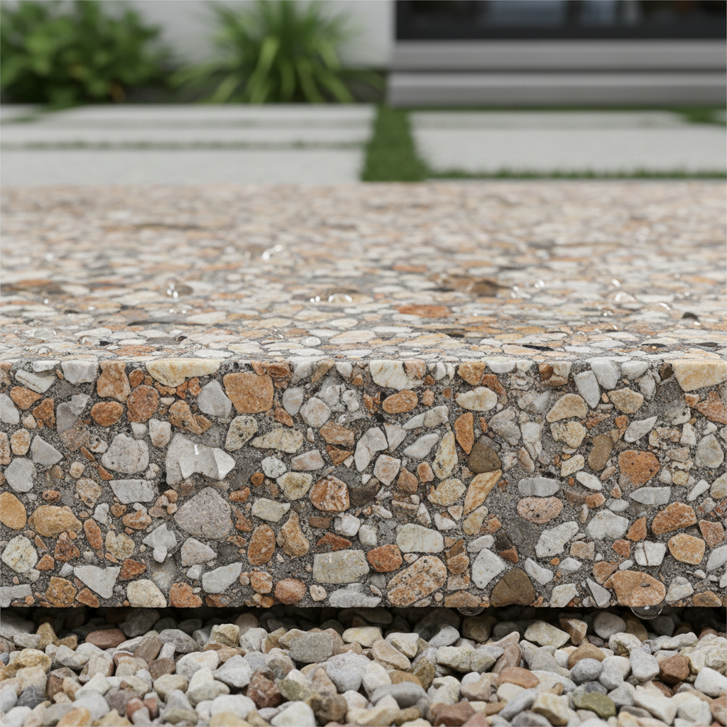 Quelle granulométrie mixte pour béton drainant esthétique?