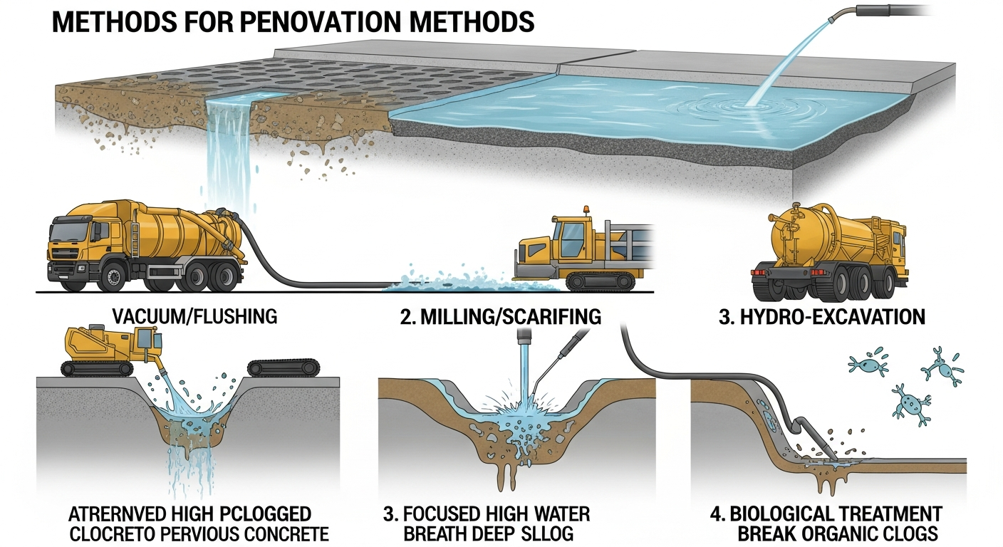 Comment rénover un drainage en béton drainant bouché? Comment rénover un drainage en béton drainant bouché?