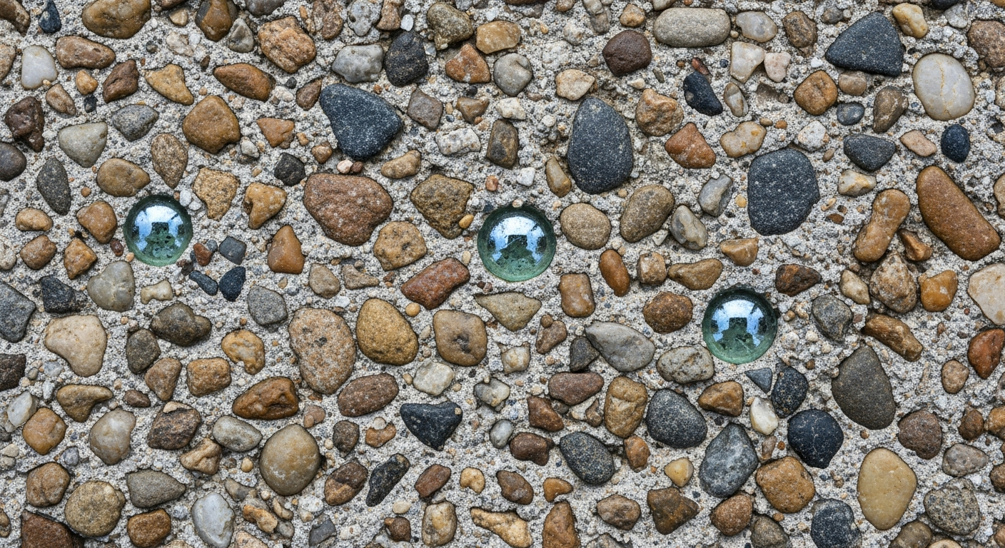 Le béton désactivé intègre-t-il des perles de verre?