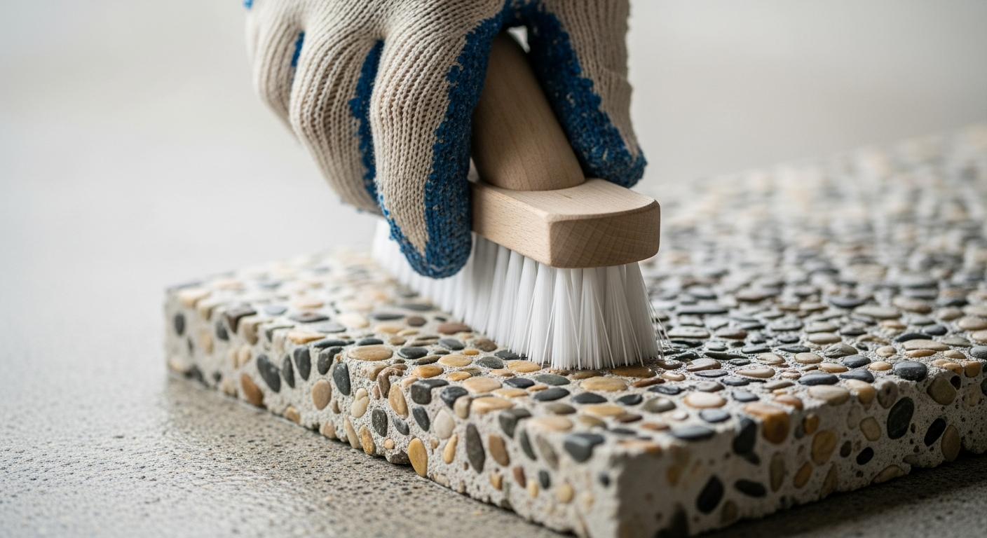 Quelle brosse en nylon pour un béton désactivé délicat? Quelle brosse en nylon pour un béton désactivé délicat?